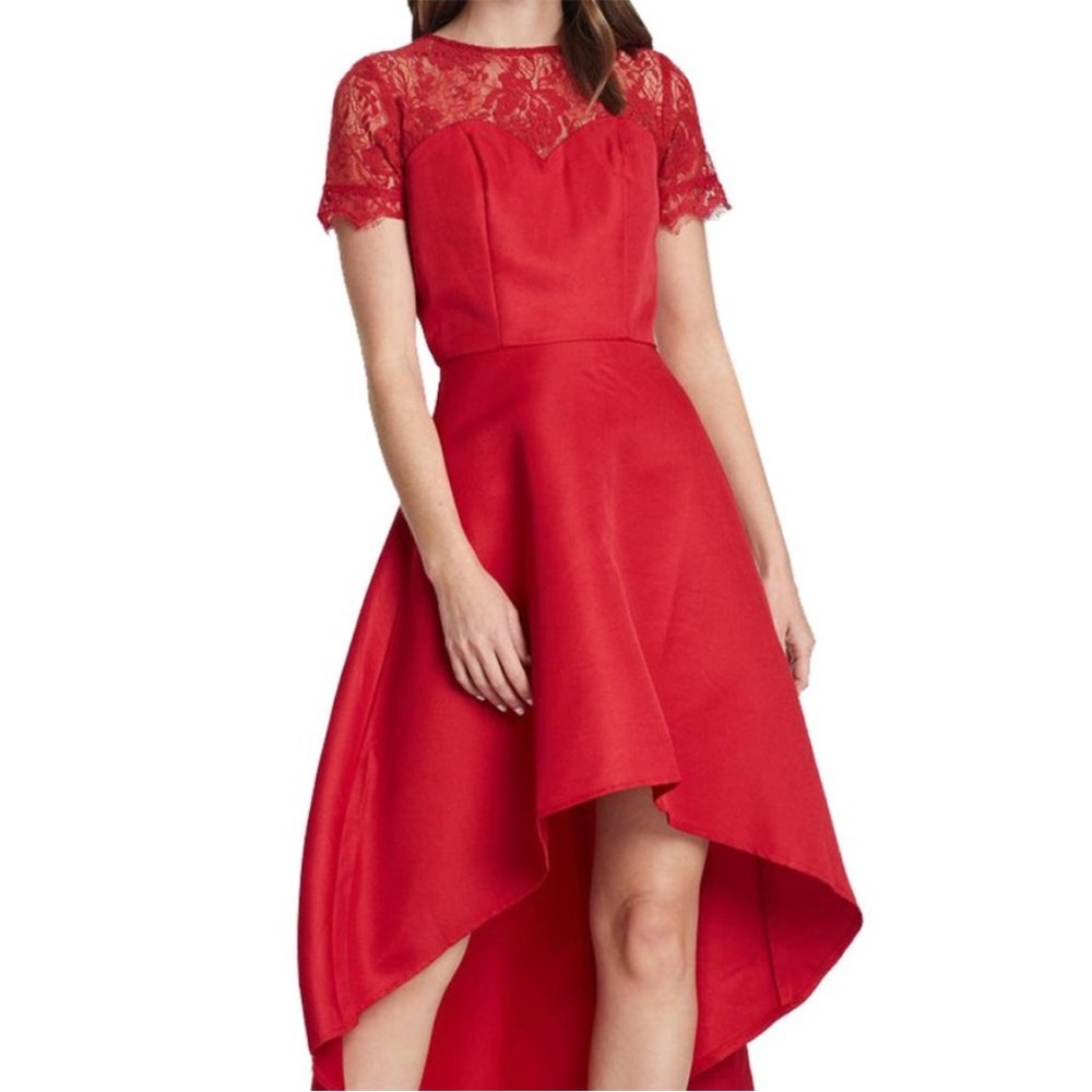Chi Chi London Red Lace Cocktail Dress
